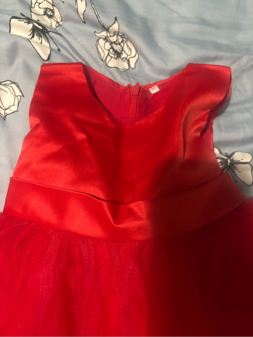 Red Sleeveless Tulle Party Dress for baby 12-18 months - Picture 4 of 8